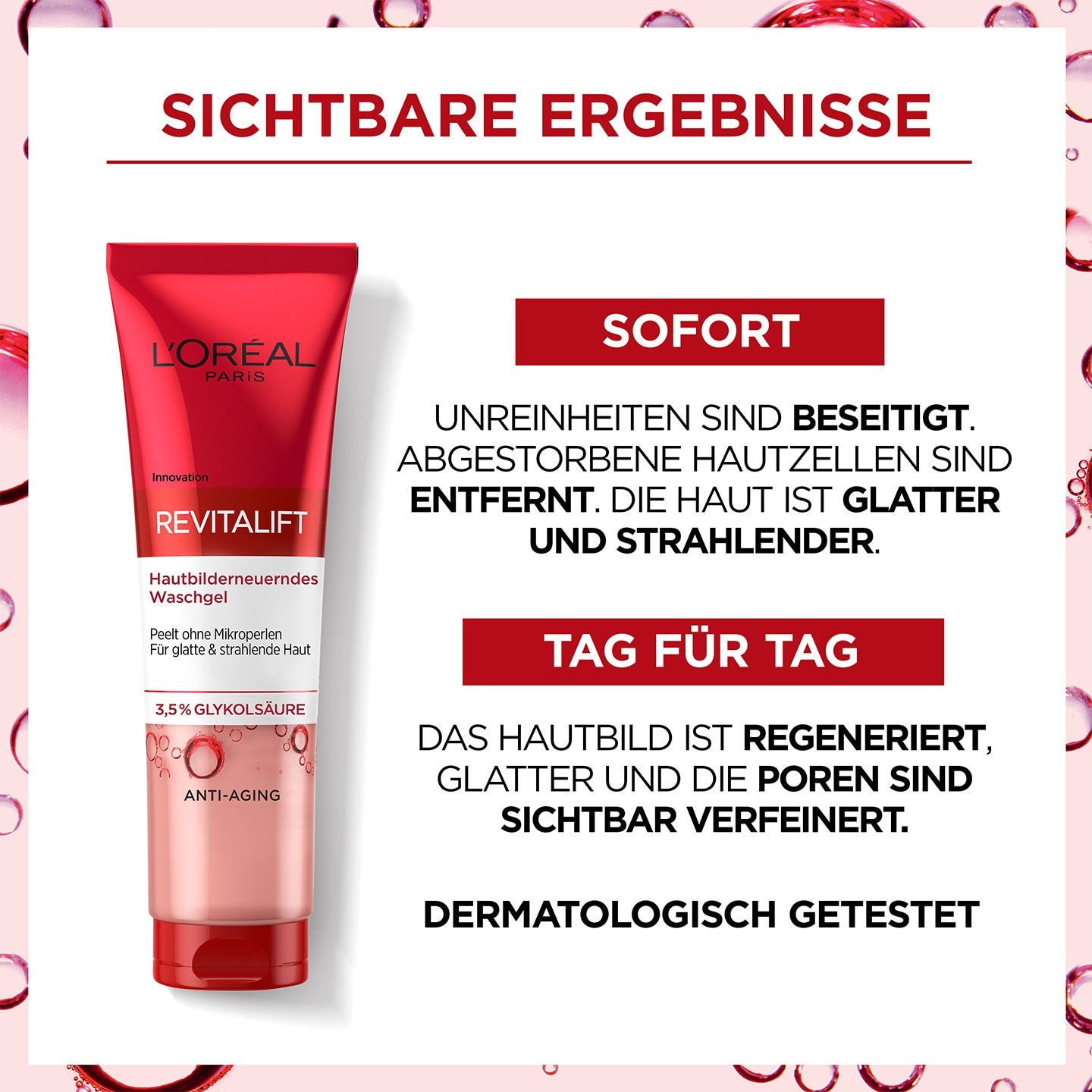 Revitalift Waschgel Ergebnisse
